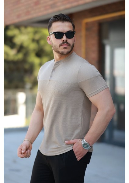 Erkek Hakim Yakalı Kısa Kollu Pamuklu T-Shirt fiyatları