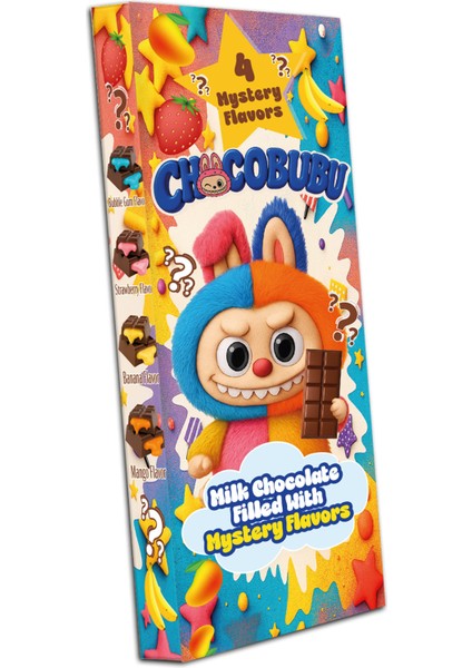 Chocobubu Mango Aromalı Süt Kreması Dolgulu Sütlü Çikolata 70 Gr. x 12 Adet modelleri