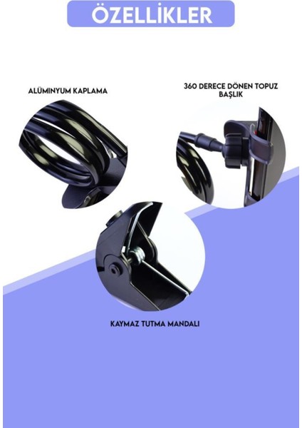 Şık Siyah Akrobat Telefon Tutucu, Güçlü ve Esnek Tasarım