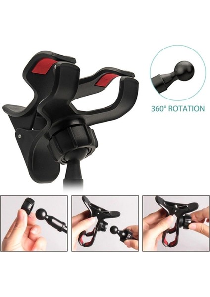 Portatif Siyah Akrobat Telefon Tutucu, Hareketli ve Güvenli Kullanım Sağlar