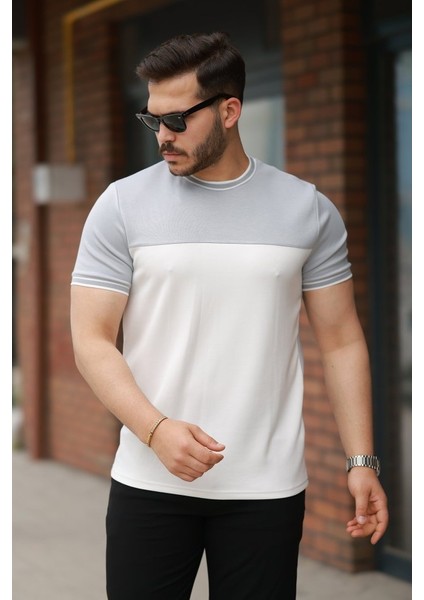 Erkek Parçalı Renk Kısa Kollu Tişört