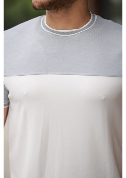 Erkek Parçalı Renk Kısa Kollu Tişört modelleri