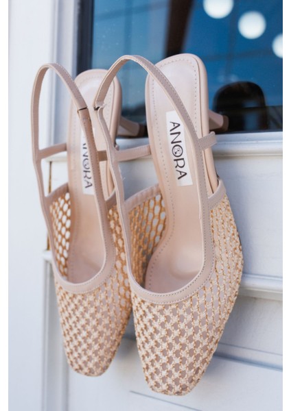 Kadın Topuklu Hasır Ayakkabı 25GRD1025