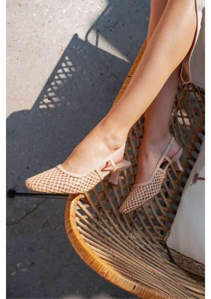 Kadın Topuklu Hasır Ayakkabı 25GRD1025 modelleri