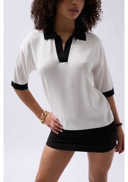 V Yaka Dokulu T-Shirt fırsatları