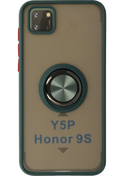 Huawei Y5P Kılıf Montreal Yüzüklü Silikon Kapak - Yeşil