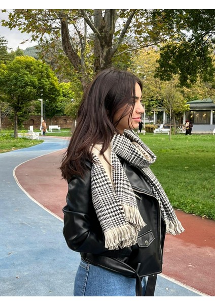Çift Taraflı Yünlü Şal 70X190 cm – Kışlık Kareli Omuz ve Boyun Şalı fırsatları
