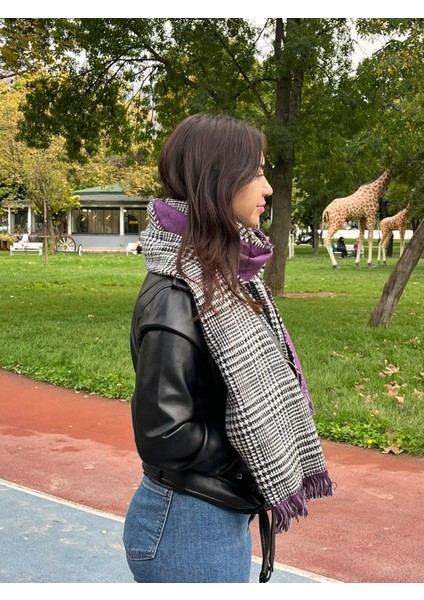 Çift Taraflı Yünlü Şal 70X190 cm – Kışlık Kareli Omuz ve Boyun Şalı fırsatları