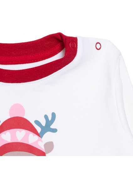 Kız Bebek New Year Uzun Kol Pijama Takımı Interlok Bisiklet Yaka Uzun Kol Reçme Paça modelleri