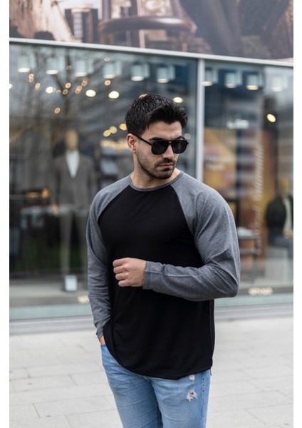 Erkek Uzun Kollu Bisiklet Yaka Viskon Iki Iplik Bluz