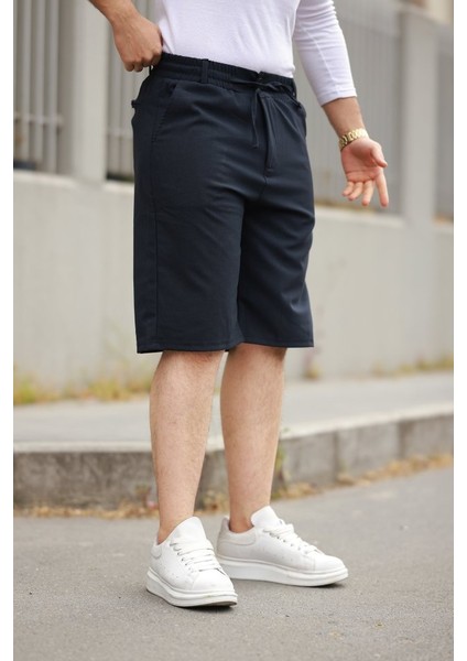 Erkek Beli Bağcıklı ve Düğmeli Bezayağı Kumaş Şort fiyatları