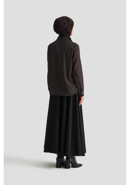 Puantiyeli Gömlek 25KD1008 Siyah indirimleri