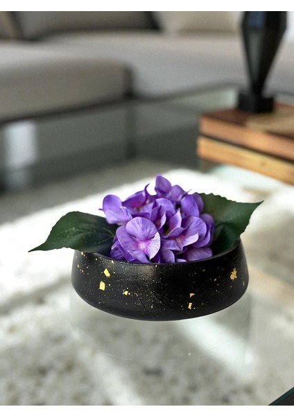 18 cm Dekoratif Kase ve Yapay Ortanca Çiçek Seti, Takı Tabağı, Anahtarlık, Modern Organizer