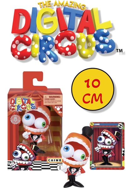 Amazing Digital Circus Caine Vinyl Figür + Koleksiyon Kartı Konuşan Çene Yapping Jaw Özellikli-10 cm