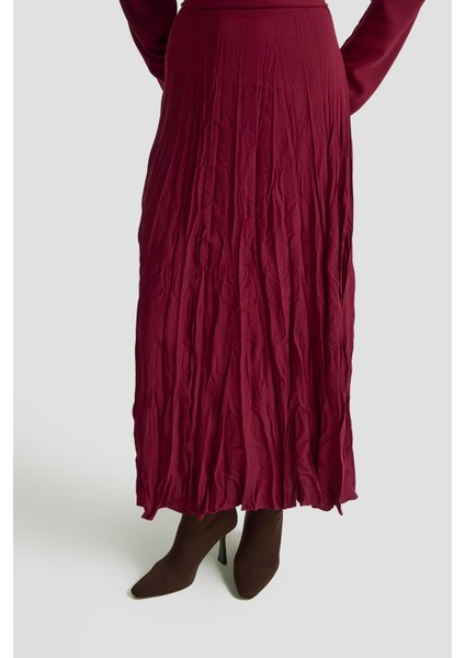 Kırışık Efektli Takım 25KD1019 Bordo indirimleri