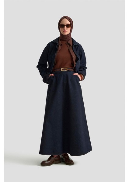 Nervürlü Denim Takım 25KD1012 Lacivert