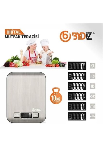 Dijital Mutfak Terazisi, Paslanmaz Çelik Yüzey, Hassas Tartım, Dara Işlevi fırsatları