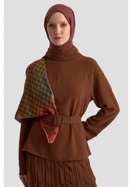 Kırışık Efektli Takım 25KD1019 Kahverengi modelleri