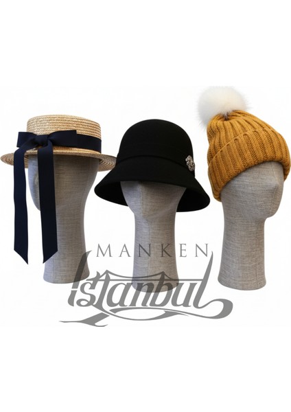 Keten Kumaş Kaplı Polyester Kafa Mankeni Aksesuar Mankeni Şapka Mankeni Peruk Mankeni fırsatları