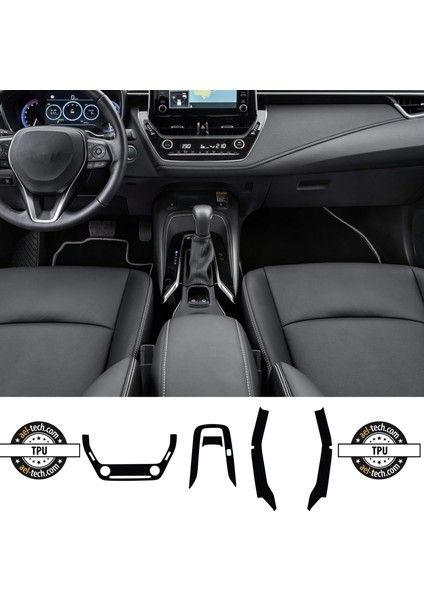 Toyota Corolla Uyumlu Klima Gösterge Vites Etrafı ve Kolçak Altı Piano Black Tpu Koruyucu fiyatları