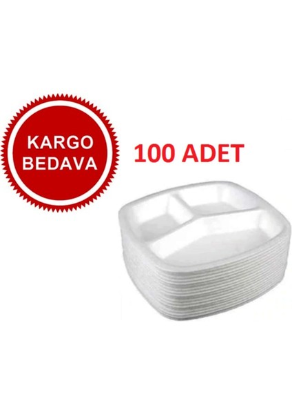 3 Gözlü Köpük Tabak ve Bardak Seti, 100 Adet, Turuncu, Ekonomik ve Sağlıklı Kullanım indirimleri