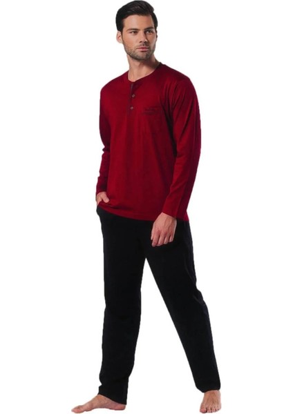 Erkek Bordo Çeyizlik Penye Pijama Takımı (1 Çift Çorap Hediyeli) R.o.5.4.z.e.5.4.l.t. fiyatları