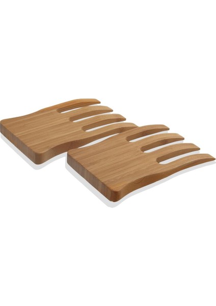 Bambu Salata Servis Çatalı, 2'li, 10X17 Cm, Doğal ve Şık Tasarım