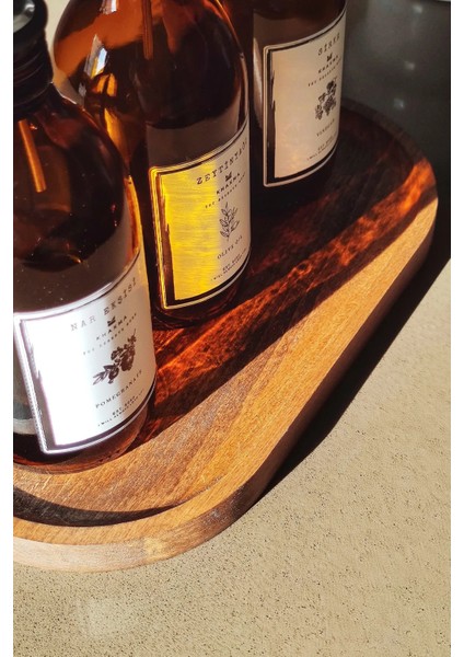 3'lü Ahşap Standlı Amber Şişe Seti, Zeytinyağı, Nar Ekşisi, Sirke, Yağdanlık, 300ML indirimleri