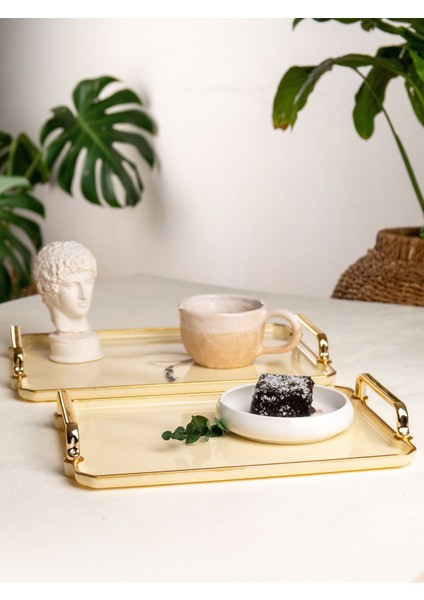 2'li Dekoratif Tepsi Seti, Ev ve Mutfak Şık Sunumlar Için Mükemmel Seçenek