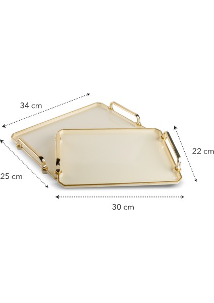 2'li Dekoratif Tepsi Seti, Ev ve Mutfak Şık Sunumlar Için Mükemmel Seçenek fırsatları