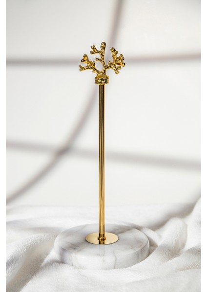 Mermer Tabanlı 32 cm Mercan Figürlü Şık Kağıt Havluluk