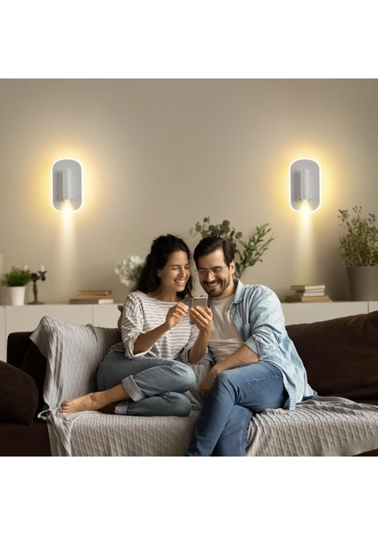 Dekoratif Yatak Başı Okuma Lambası 15 Watt Gün Işığı Çift Kademeli USB ve Type-C Giriş