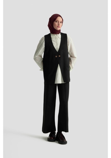 Trend Yelekli Triko Takım 25KTD6117 Siyah