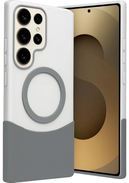 Samsung Galaxy S24 Ultra Velar Magsafe Kapak - Natural Grey