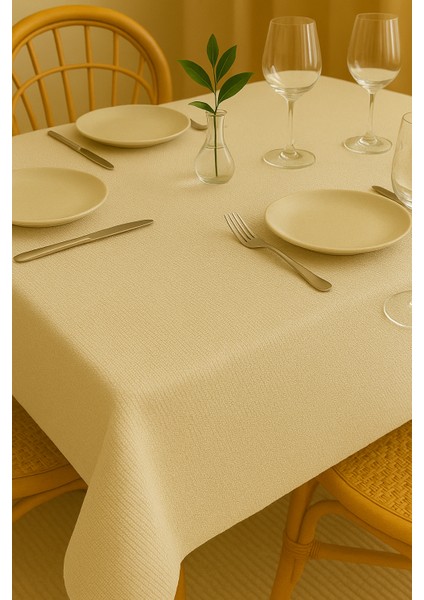 Pamuklu Masa Mutfak Yemek Salon Piknik Bahçe Balkon Otel Cafe Sofra Yılbaşı Krem Sehpa Örtüsü fiyatları