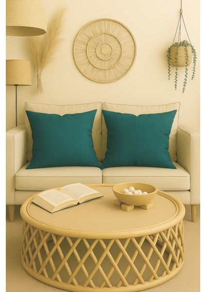 Parlak Turkuaz Kırlent Kılıfı Dekoratif Bohem Soft Koltuk Sırt Yastık Hediyelik Yılbaşı 45X45 fiyatları