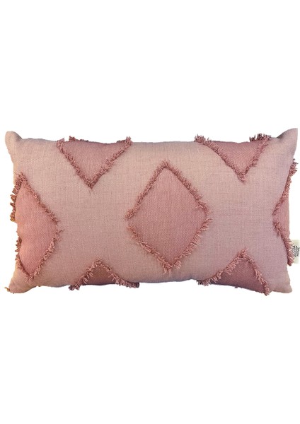 Cyrus Dekoratif Dikdörtgen Bohem Soft Koltuk Sırt Yastık Hediyelik Yılbaşı Kalın Kumaş 30X50 Pembe
