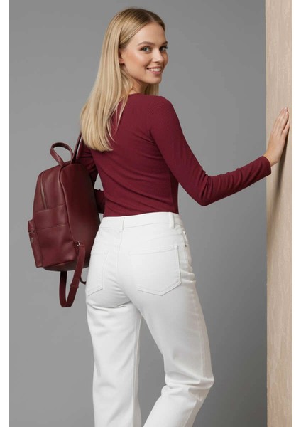 Çıtçıt Detaylı Bluz Bordo T4343 modelleri