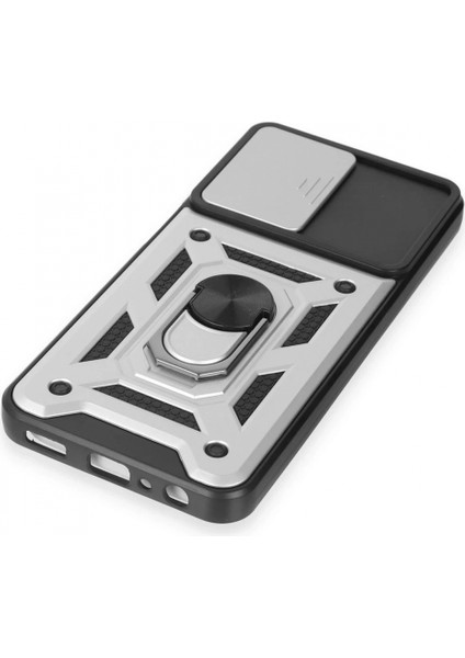 Samsung Galaxy M14 5g Kılıf Pars Lens Yüzüklü Silikon - Gümüş indirimleri