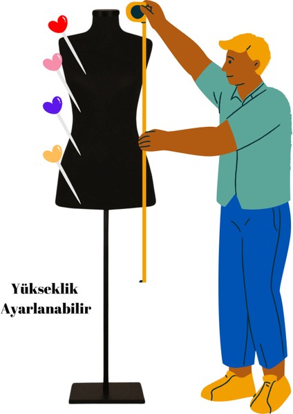 Ekonomik 46 Beden Dik ve Yatay Iğne Batabilen Sünger Metal Ayaklı Terzi Mankeni Po-01 fiyatları