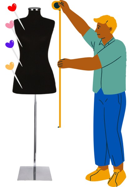 Ekonomik 36 Beden Dik ve Yatay I?ğne Batabilen Sünger Metal Ayaklı Terzi Mankeni fiyatları