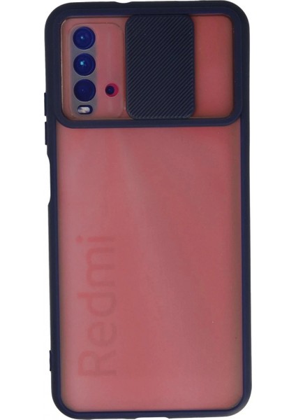 Xiaomi Redmi 9t Kılıf Palm Buzlu Kamera Sürgülü Silikon - Lacivert