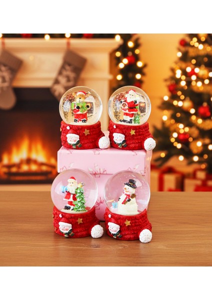 Kırmızı Yılbaşı Temalı Mini Kar Küresi