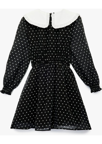 Bebe Yaka Uzun Kollu A Kesim Puantiyeli Elbise fiyatları