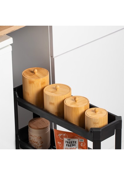 4361 Bambu Çok Amaçlı Saklama Kabı Organizer 4lü Baharat Seti fırsatları