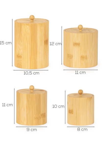4361 Bambu Çok Amaçlı Saklama Kabı Organizer 4lü Baharat Seti indirimleri