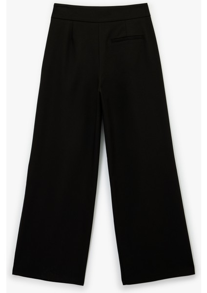 Rahat Kalıp Kemer Detaylı Cepli Normal Bel Geniş Paça Kumaş Pantolon fiyatları