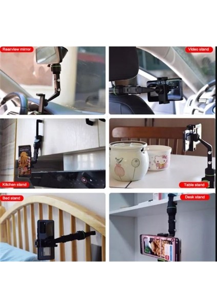 Ayarlanabilir Masa Üstü Telefon Tutucu, Akrobat Tasarım, Sıkıştırmalı ve Güçlü Tutuculu