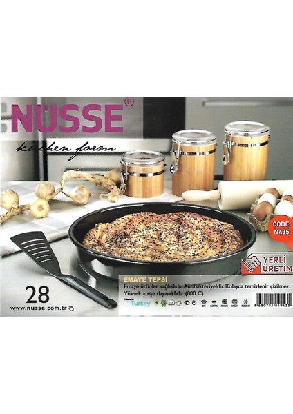 42 cm Yuvarlak Emaye Fırın Tepsisi, Dayanıklı ve Şık Mutfak Gereci fiyatları