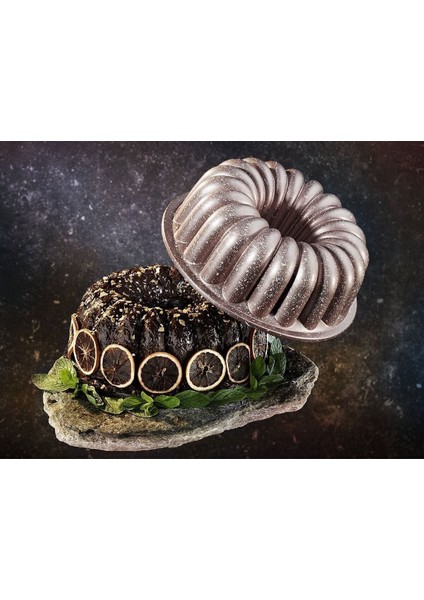 Gri Döküm Granit Kek Kalıbı, Dayanıklı ve Şık Mutfak Gereci